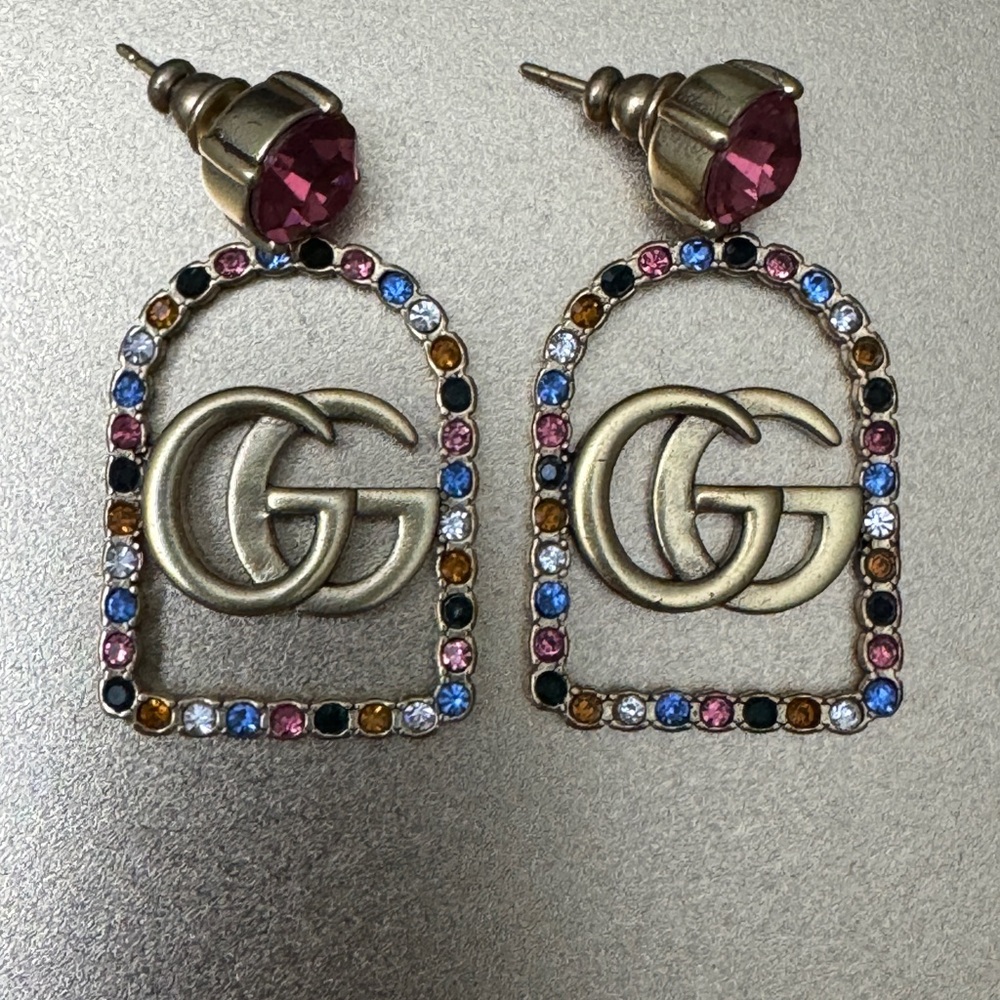 Elegant Gold and Multicolor GG Earrings